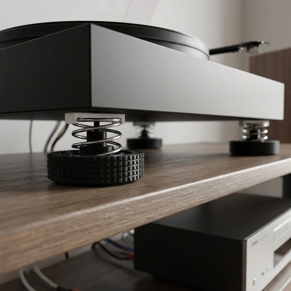 4 шт. черных амортизирующих пружинных опор для проигрывателей Panasonic и Technics SL-D2, SL-D3, антивибрационная подставка для проигрывателей. (art.: 3920dd02fe22c) - 3920dd02fe22c