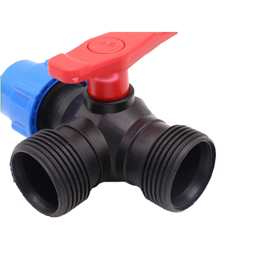 

Accessories Ball Valve 1Pcs 20/25/32/40/50mm 20mm-50mm 3-Way Ball Valve Black+Blue PE PE Pipe Plastic Valve Ball