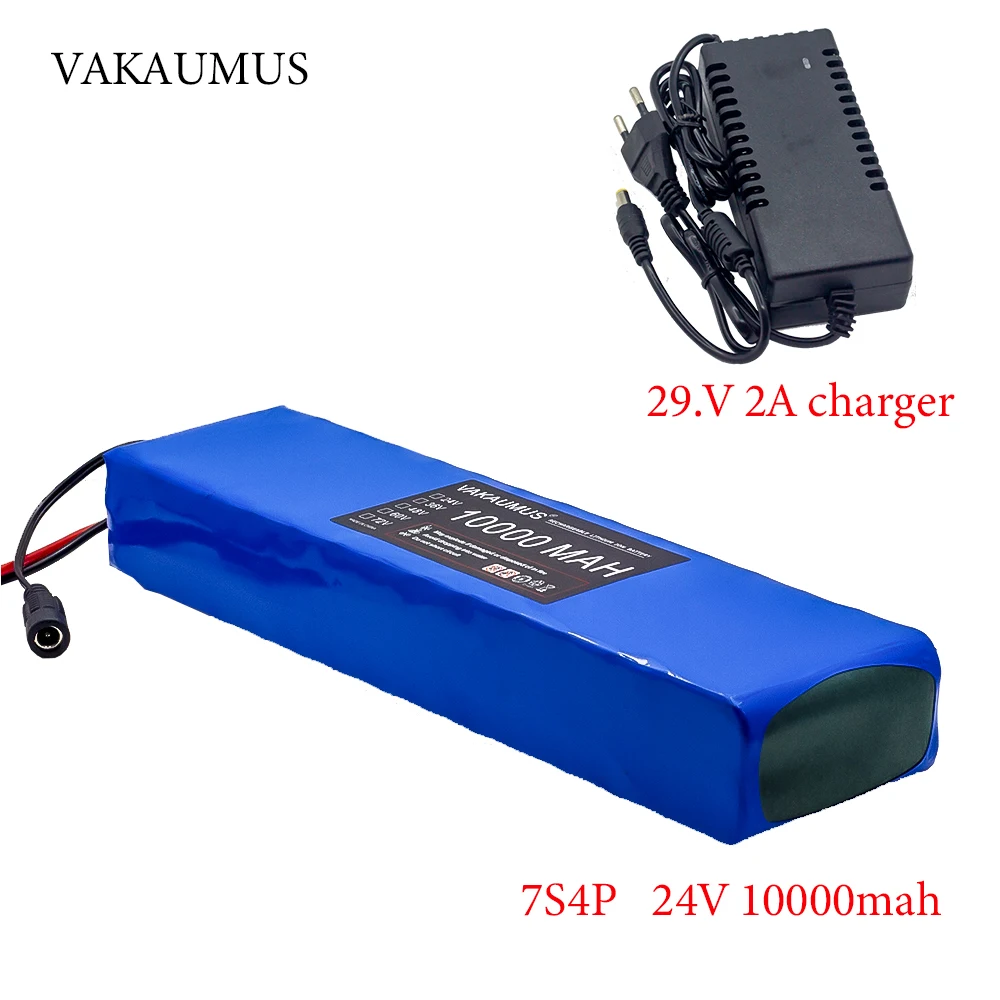 

Литий-ионный аккумулятор 7S4P 24 В 10 Ач 29,4 в 10 Ач для электрического велосипеда, мотора, электровелосипеда, скутера, литиевые батареи 18650 с BMS + за...
