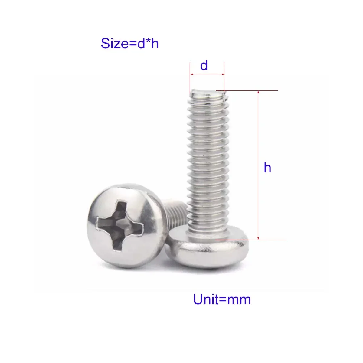Винт с круглой головкой из нержавеющей стали 201 болт Gb818 поперечной M3M4M5M6