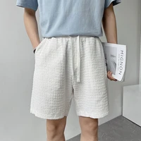 summer blackwhite shorts mens fashion society mens dress shorts korean loose straight casual shorts men pleated plaid shorts