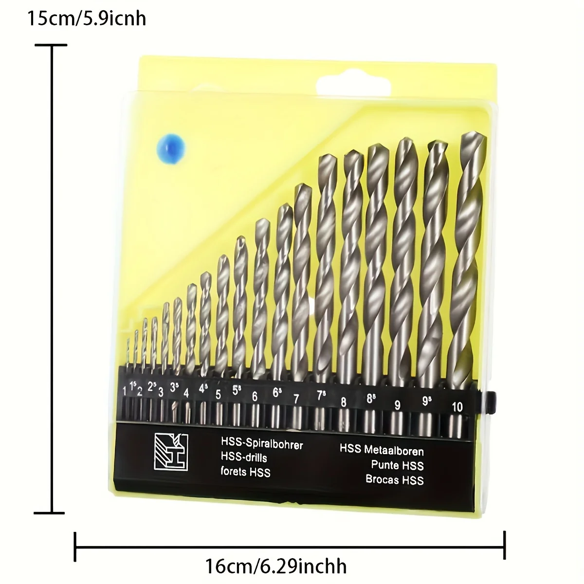 Набор сверл M35 комплект из 19 насадок с круглыми кобальтовыми и прямыми ручками 1-10