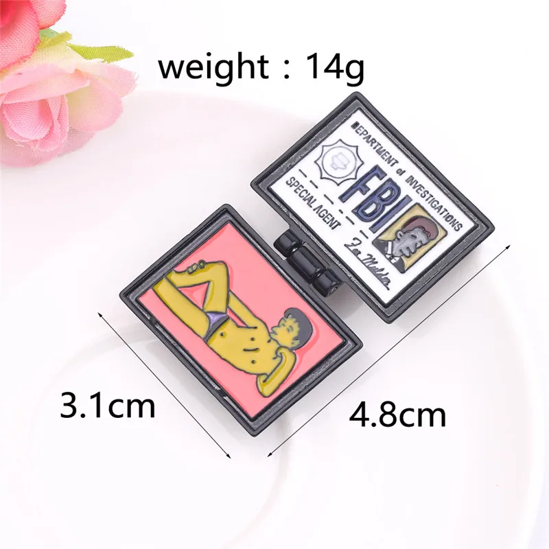 X-Files FBI Fox Mulder ID Card Эмаль Броши Модные Булавки Из Цинкового Сплава Унисекс