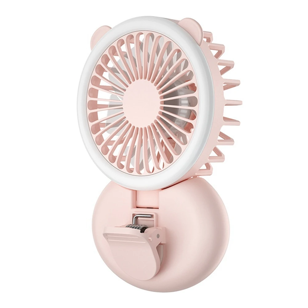 

Mini Handheld Fan Portable Clip Fan USB Rechargeable Silent Fan with Night Light for Office Home Outdoor