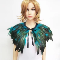 Three-layer Feather Shrug Shawl Feather Shoulder Wrap Cape Jacket Feather Costume Halloween Rave Party Cosplay Filming Props