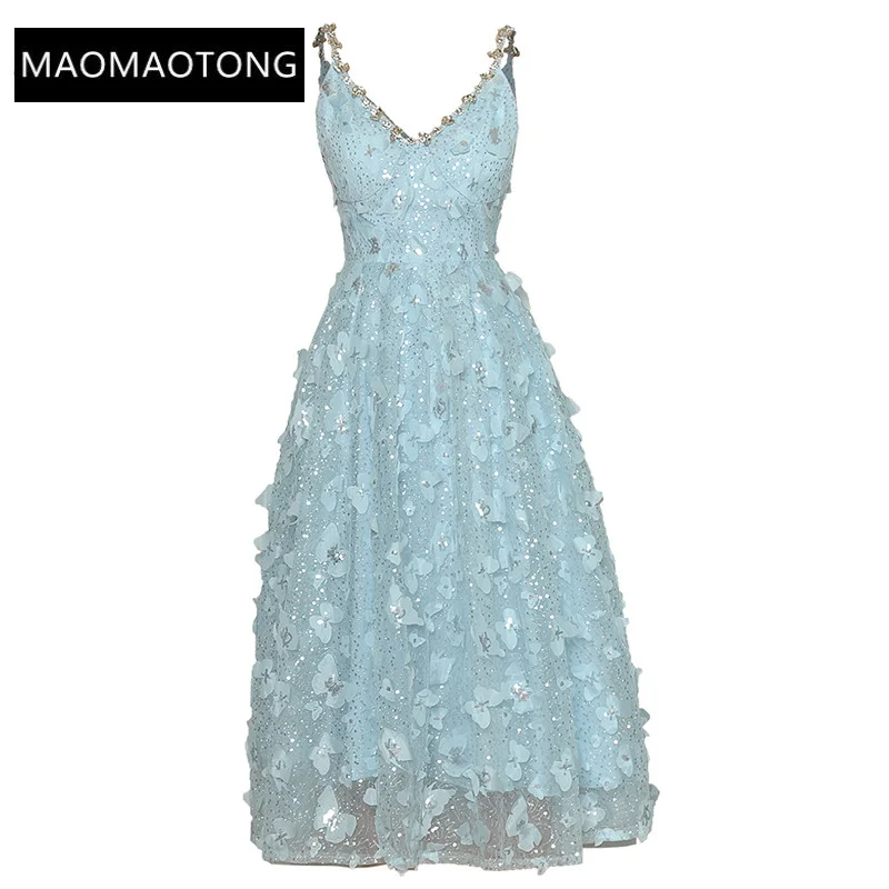 

Gorgeous Diamonds Spaghetti Strap Appliques Mesh Elegant Party Dresses For Women 2022 Luxury Designer Autumn Runway Elegant