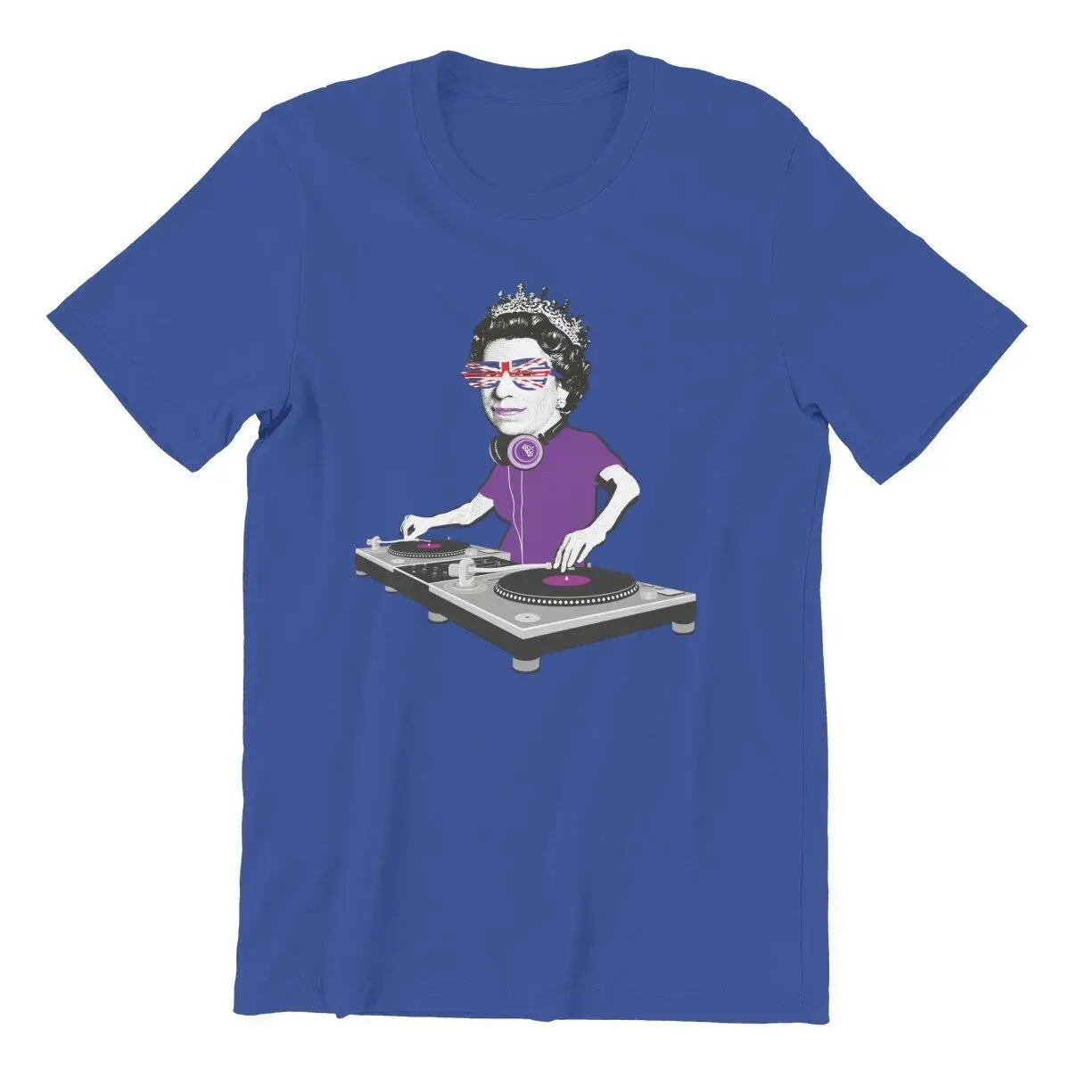 

Men Queen's Platinum Jubilee DJ Queen Elizabeth T Shirt Union Jack Cotton Tops Novelty Short Sleeve Round Neck Tee Shirt
