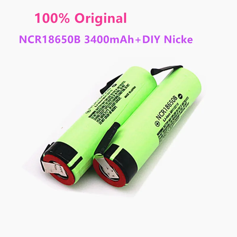 

2021 New 100% Original NCR18650B 3400mAh battery 3.7V Rechargeable Li-ion 3.7V 18650 battery 3400mAh+DIY Nicke+Free shipping