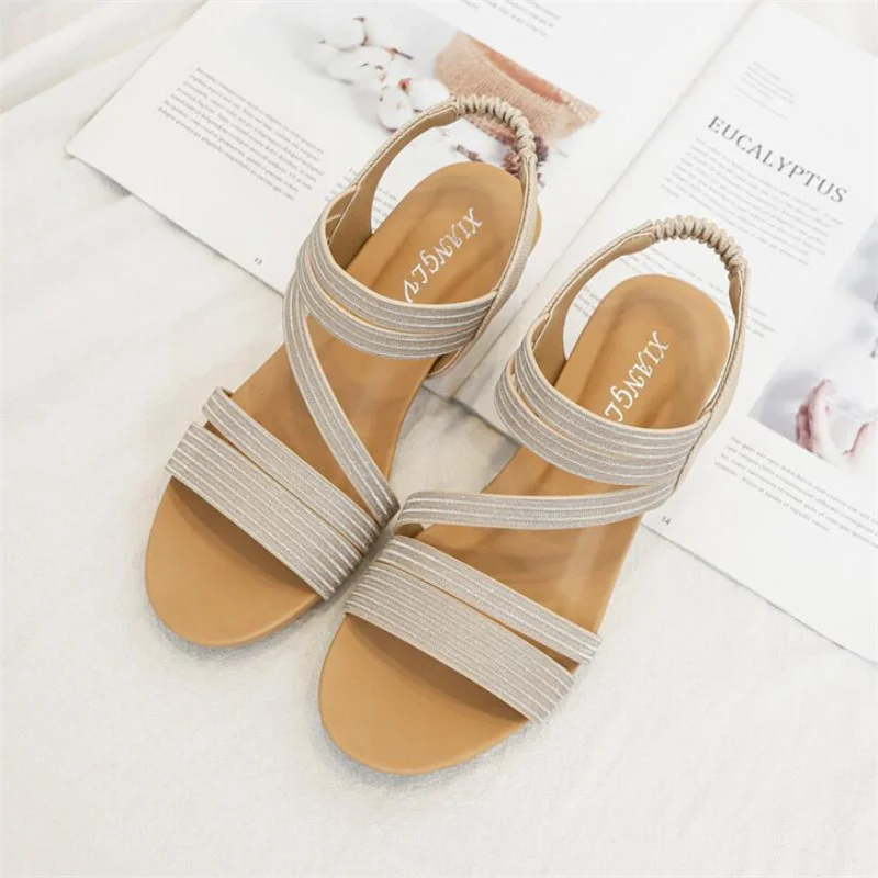 

2021 Sandals Women 5cm Heels Black Wedges Sandals For Women Sandals Summer Shoes Chaussures Femme Sandals Size 36-42