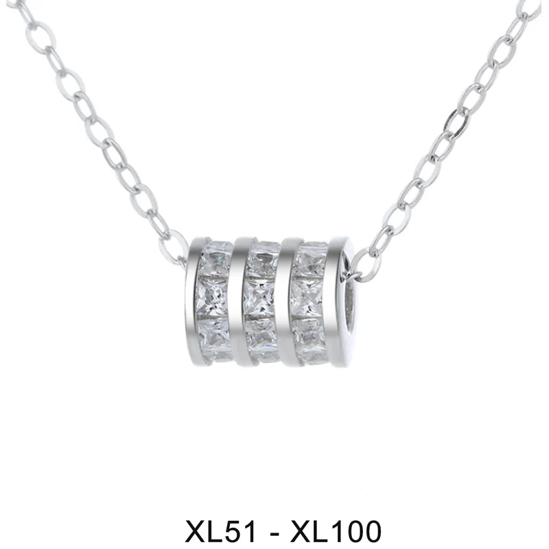 

Fahmi Small And Exquisite Shiny Three Circle Crystal Pendant Necklace 925 Sterling Silver Necklace For Women Wedding Gift
