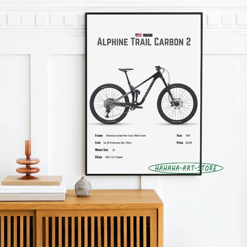 Настенный плакат с изображением горного велосипеда