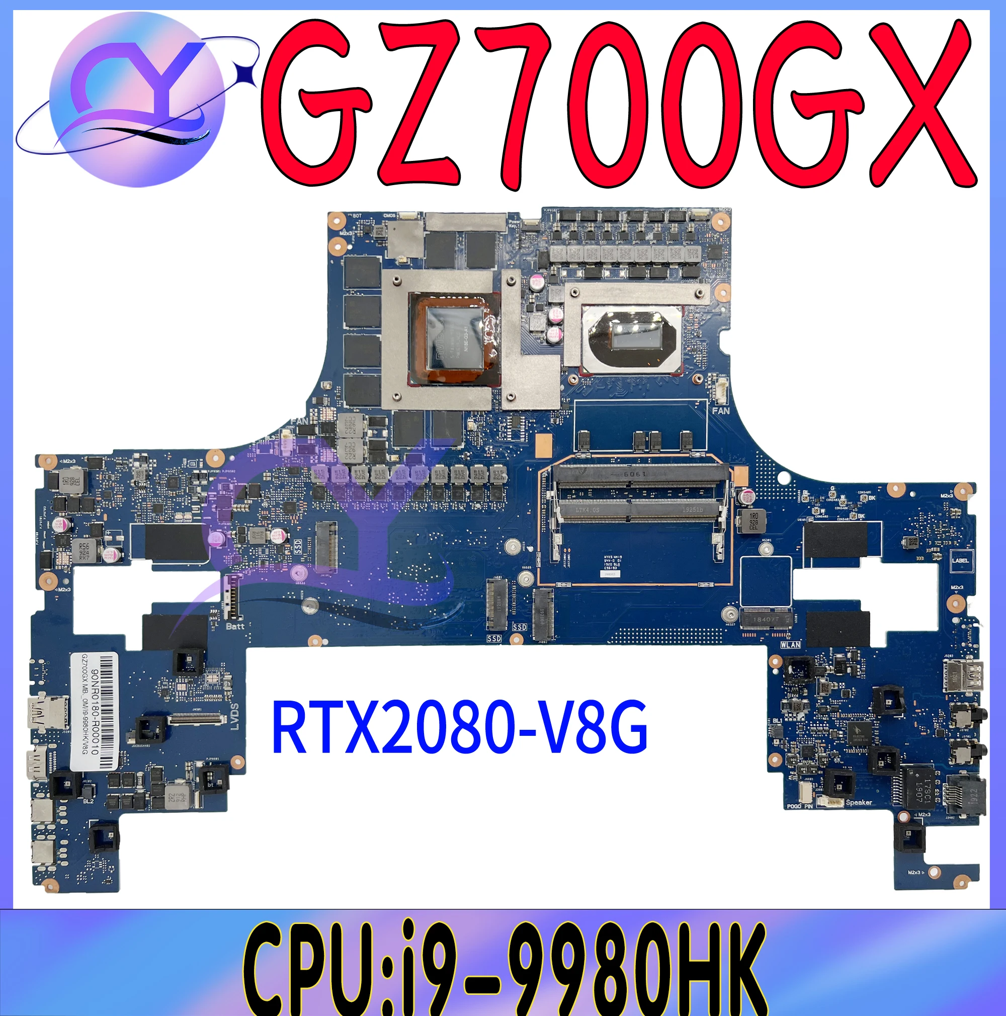 GZ700GX материнская плата ASUS ROG материнская плата GZ700G AZ700GX AZ700G материнская плата для ноутбука с фонариком RTX2080/8G 100% работает хорошо