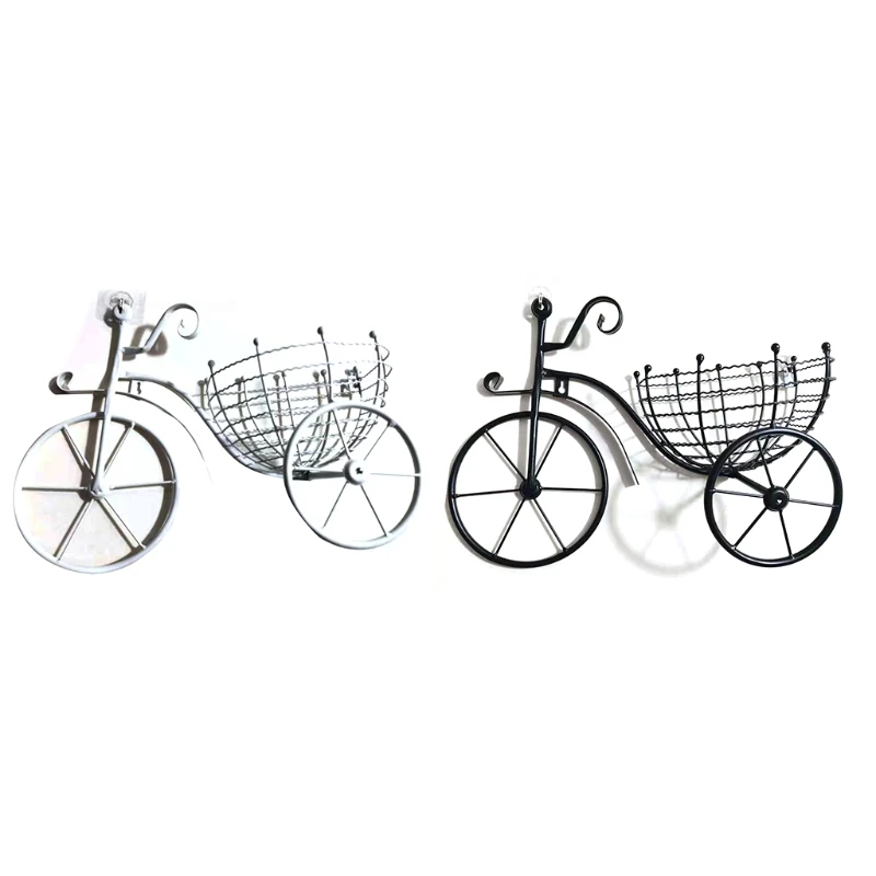 

Retro Pastoral Style Flower Basket Iron Art Design Natural Color