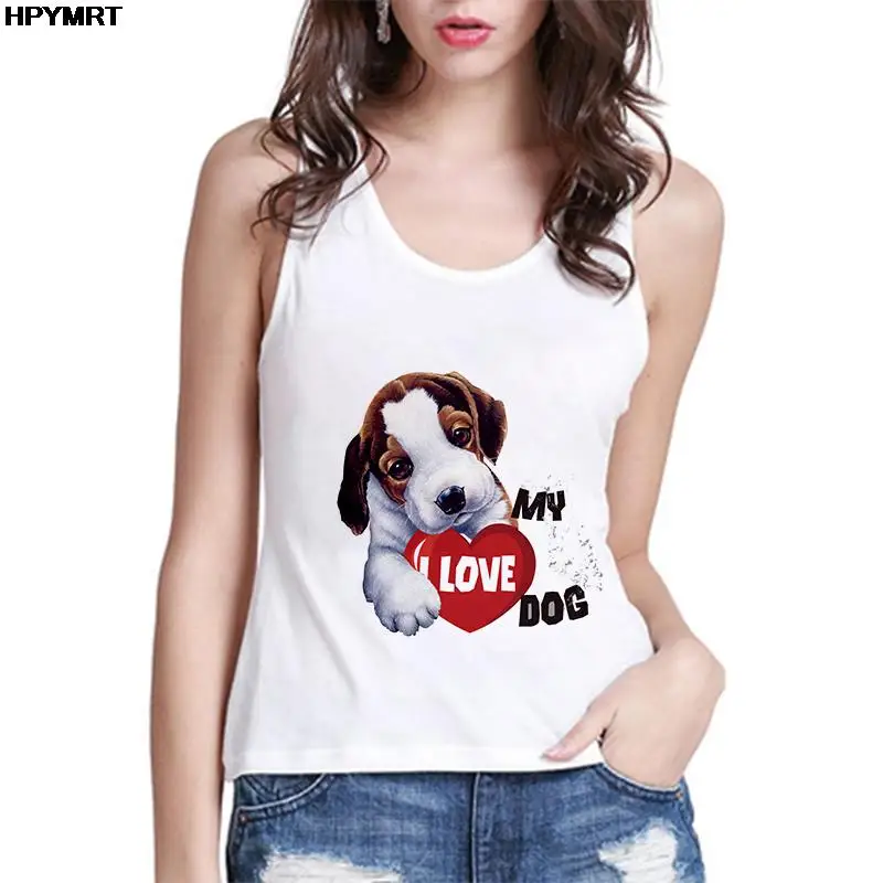 

Женская Повседневная майка с принтом милой собаки, удобная белая майка без рукавов с мультяшным Изображением Животных, лето 2022