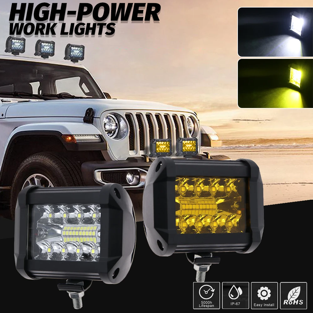 

Трехрядный светодиодный рабочий светильник, лампа мощностью 60 Вт, 4 дюйма, для внедорожников, грузовиков, кроссоверов, Прямая поставка, нови...