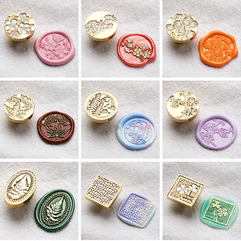 

Flower 3D Wax Seal Stamp Retro Craft Seal Stamp Head Card Envelope Wedding Invitation Gift Packaging Scrapbooking Material