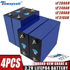4 шт., комплект аккумуляторных батарей 310Ah 280AH 240Ah 200Ah Lifepo4, 3,2 В, класс А, литий-железо-фосфат, призматическая солнечная батарея, ЕС, США, без сбора