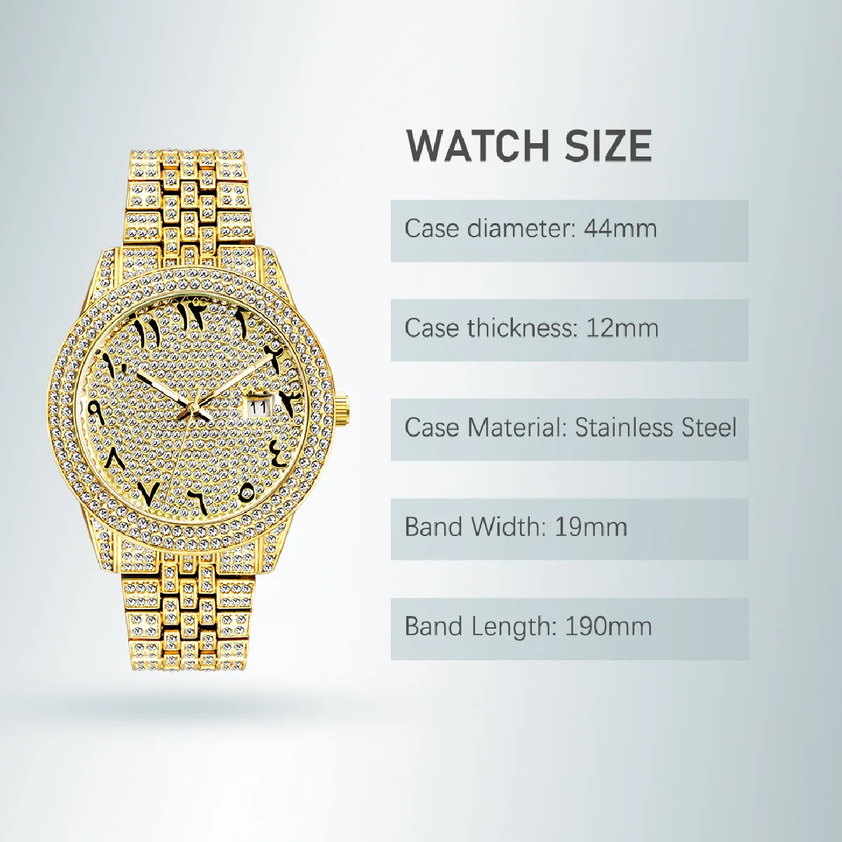New Women's Fashion Watch 18K Gold Full Moissanite Iced Out Watch For Ladies Auto Calendar Waterproof Rel��gio Feminino Dourado