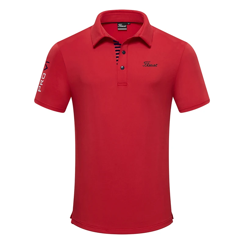 Summer Men's Wear Golf Shirts Quick-Drying Breathable Polyester/Spandex Short Sleeve Golf Clothing