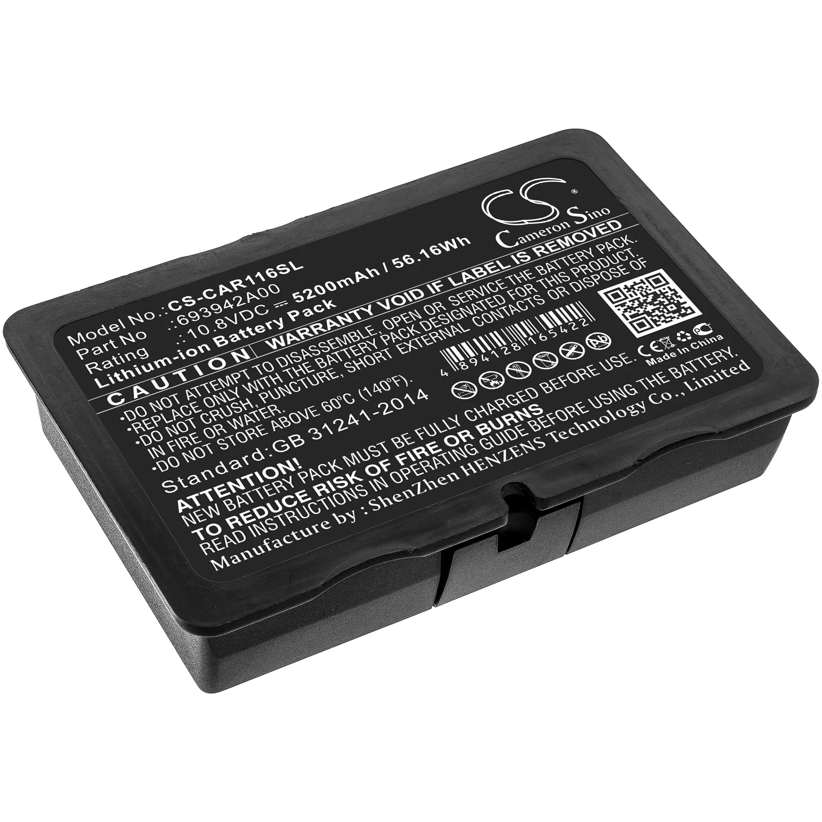 

Аккумулятор CameronSino для Chauvin Arnoux C.A 6116N C.A 6117 5200mAh / 56.16Wh 693942A00