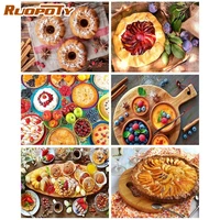 ruopoty oil diy painting by numbers frame drawing by numbers food deserts number painting home decoration wall art