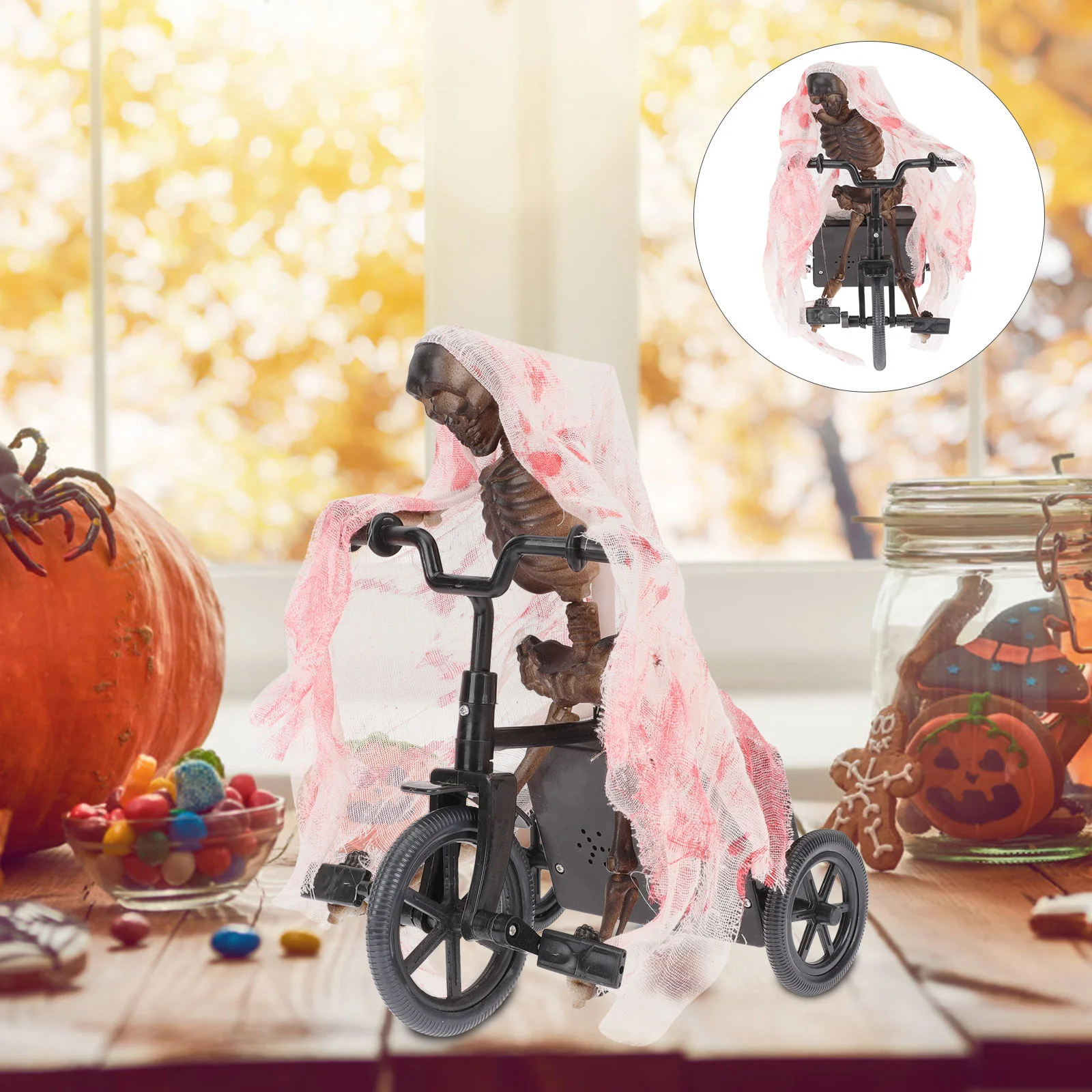 

Украшение для Хэллоуина, светящийся фестиваль, страшный скелет, украшение для игры, украшение для езды на велосипеде, ужасное украшение