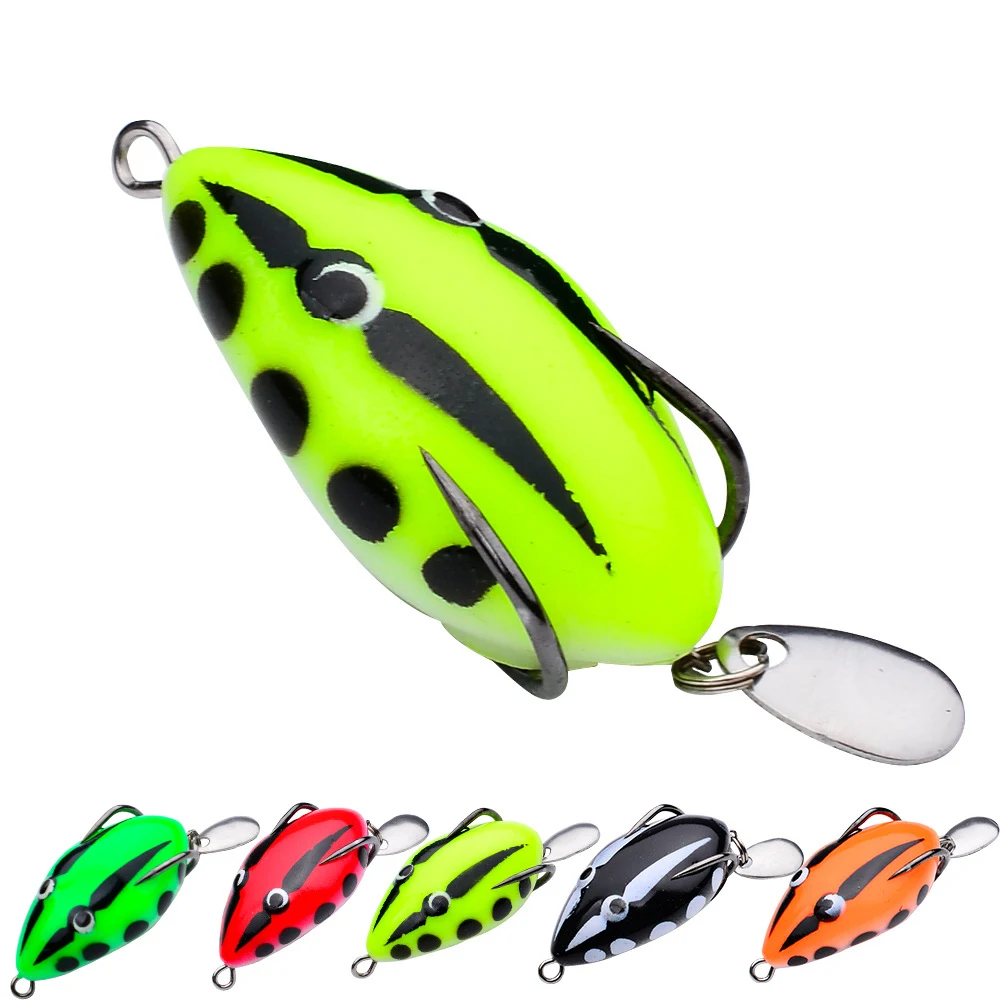 

4cm 5g Frog Fishing Lure Soft Bait Topwater Wobblers Floating Thunderfrog Ray Frog Artificial Silicone Bait with Double Hooks