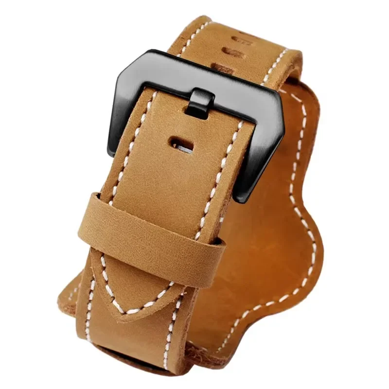 Для Panerai PAM380 111 351 часы из матовой кожи с большой кожаной цепочкой