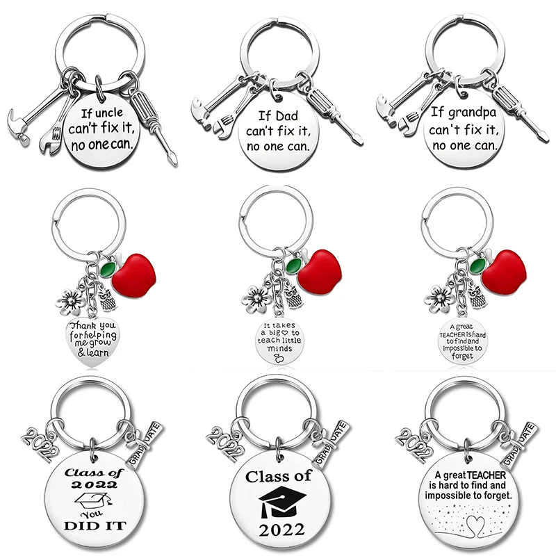 

2022 White Keychain Luxury Key Chain Holder Ring Accessories Keyring Bag Phone Charm Graduation Teacher Appreciation Gift Summer