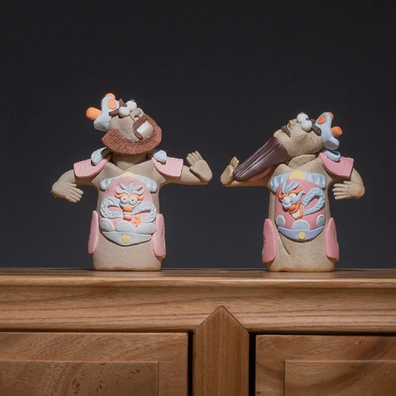 

Door god ornaments a pair of antique Chinese style decorative door stickers hanging paintings ceramic ornaments