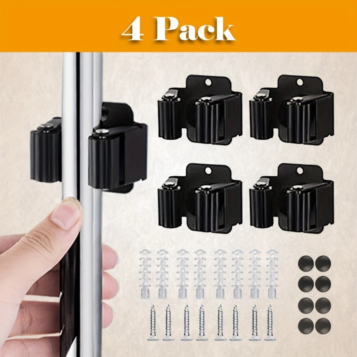 4 шт. держатель для швабры крючок зажим настенный и метлы подвесная стойка