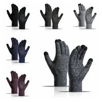outdoor accessaries cycling fleece lining windproof anti slip silicone touch screen reflective gloves