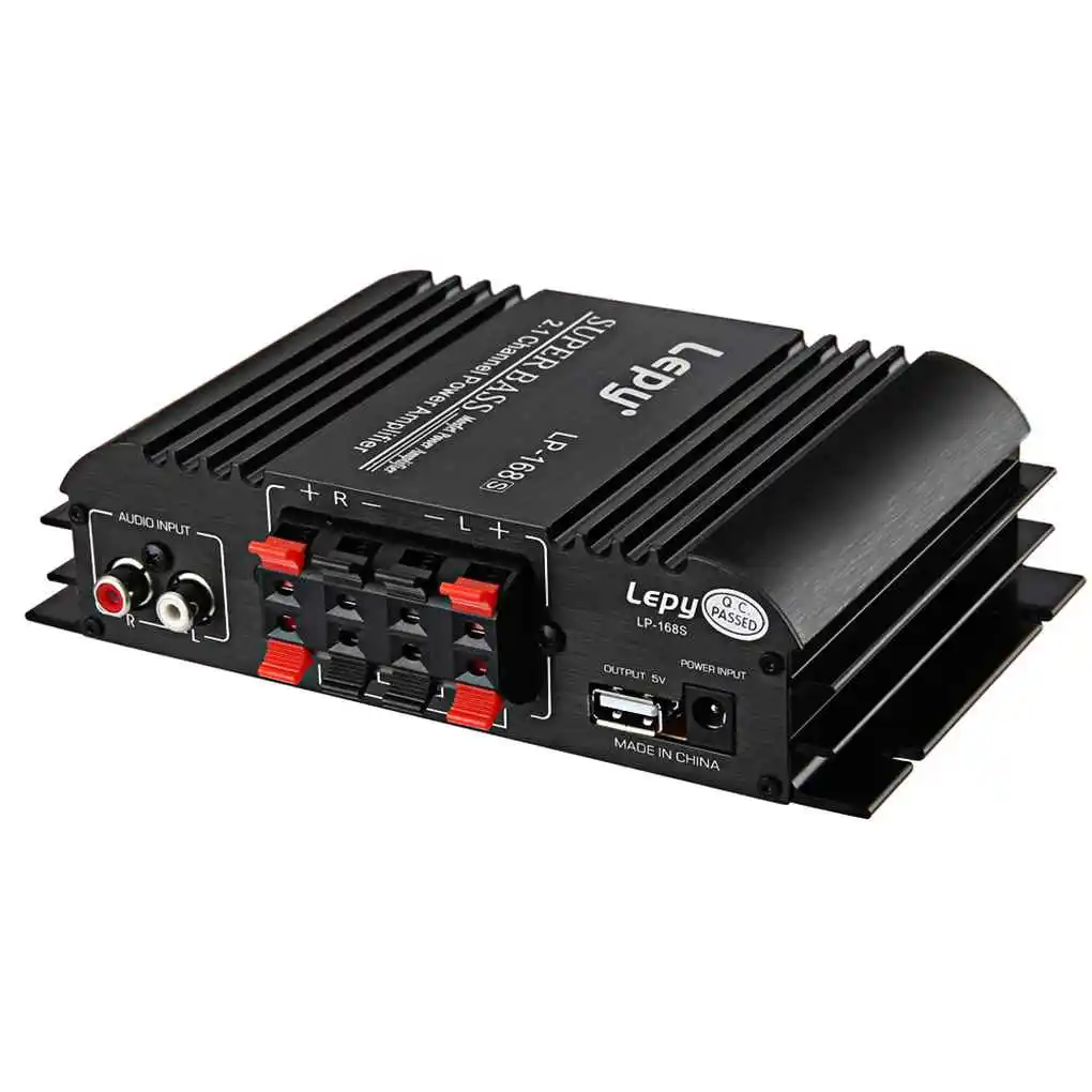 

12V Power Amplifier Enhancer Heavy Bass 2.1 Channel Speaker Player 12V 5A Power Supply Booster for lepy 168S