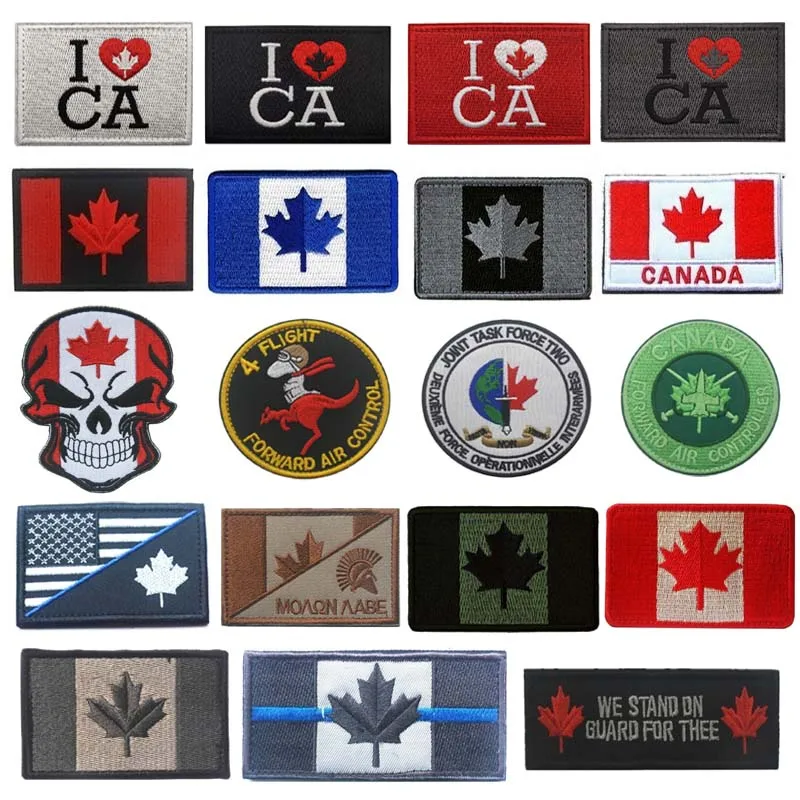 

Canada Flag Badges Patches Military Tactical Armbands Embroidery Patch for Caps Bags Clothes Accessories Decorative Insignia