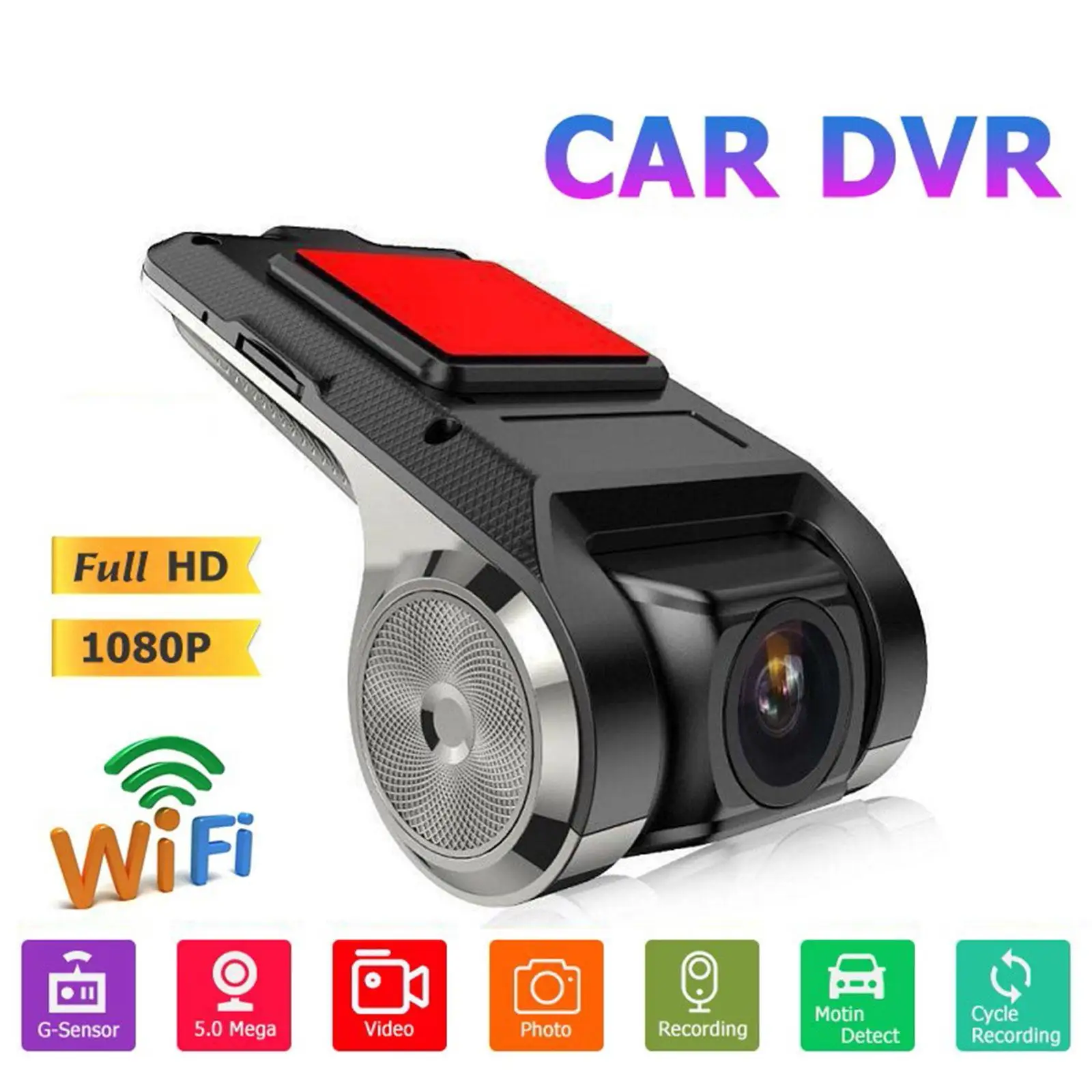 

HD 1080P Hidden Driving Recorder USB U2 Android Car DVR Dash Camera Night Vision Loop Recording G-sensor Wide Angle Dashcam