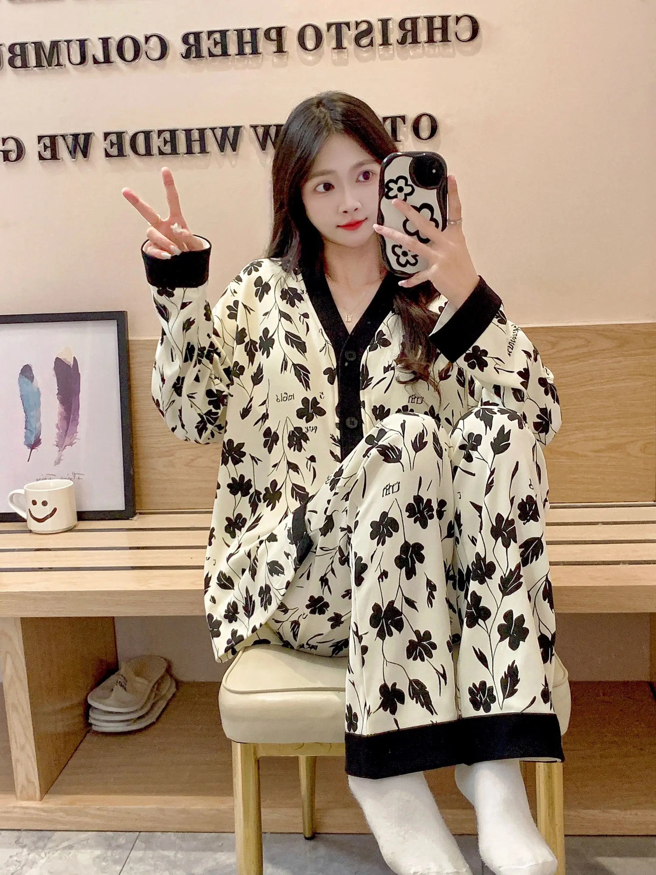 Пижамы женские 2 пижамы домашний костюм модная пижама женская домашняя одежда