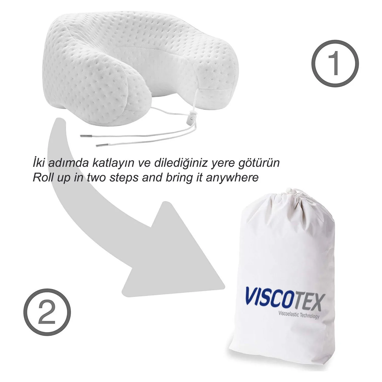 Подушка для шеи Viscotex 30x28x12 см/дорожная подушка расслабления езды и здорового сна