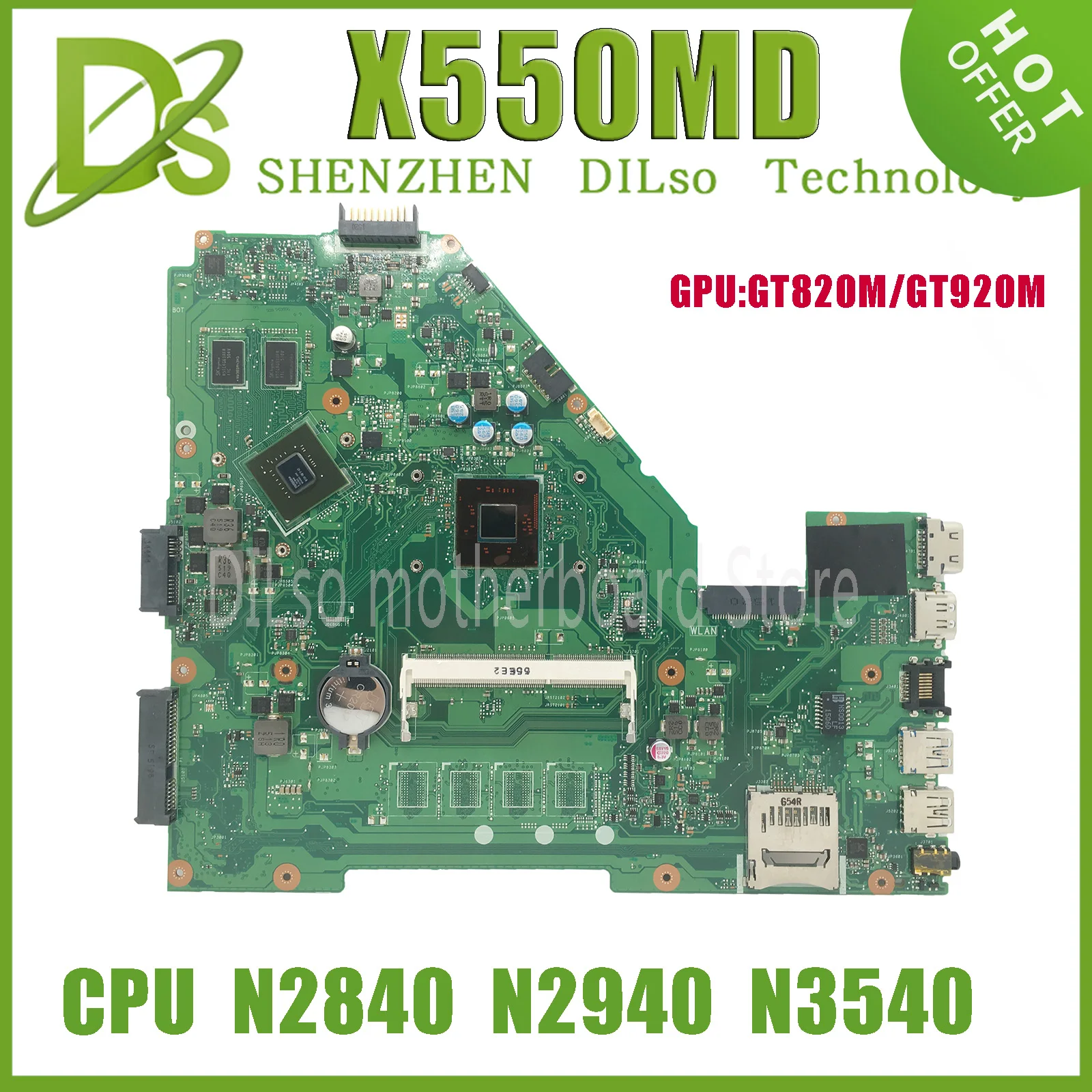 Материнская плата KEFU X550MD для ноутбука ASUS X550MJ X552M X550M X552MD X552MJ материнская 4 Гб/0G RAM