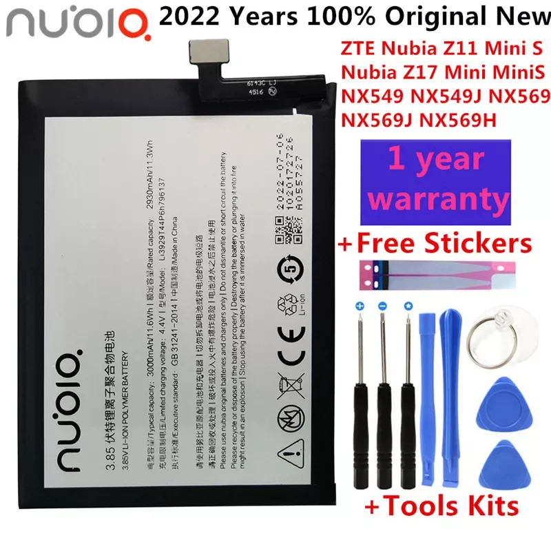 

NEW2023 New Original 3000mAh Li3929T44P6h796137 For ZTE Nubia Z11 Mini S Nubia Z17 Mini MiniS NX549 NX549J NX569 NX569J NX569H B