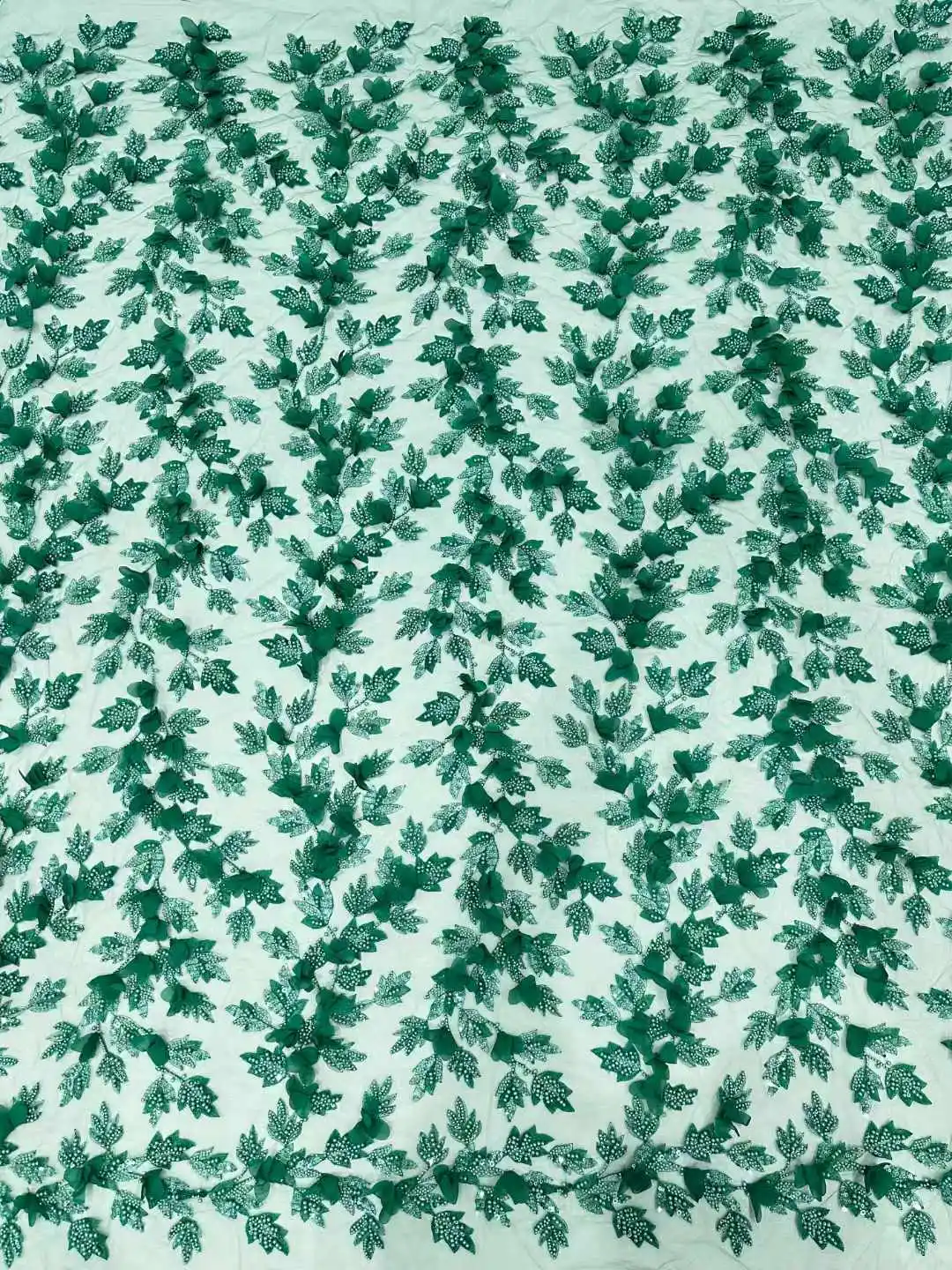 Африканские кружевные ткани с 3D блестками и бисером 2024 Высококачественная