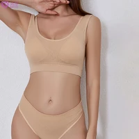 no rims sexy and comfortable bra set large size u shaped beautiful back slim underwear full cup brayouth sports seamless underw