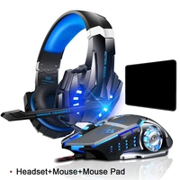 Kotion EACH G9000 Gaming Headset Deep Bass Stereo Game Headphone with Microphone LED Light for Laptop Gaming Mouse Mice Pad