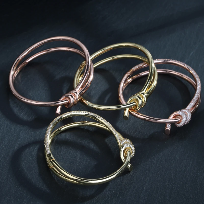 

S925 Sterling Silver Luxury Silver Knot Bangle Boutique Jewelry Classic Ladies Luxury New Products Holiday Gifts Free Shipping