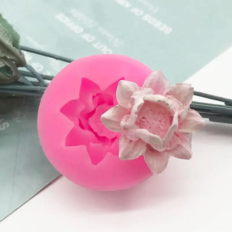 3D цветок лотоса силиконовая форма для торта шоколадные украшения лилии