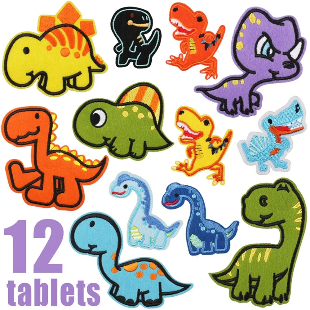 

1PC Cartoon Embroidery Cloth Stickers Cute Little Dinosaur Clothes Patch Stickers Computer Embroidery Zhangzi Patch Stickers