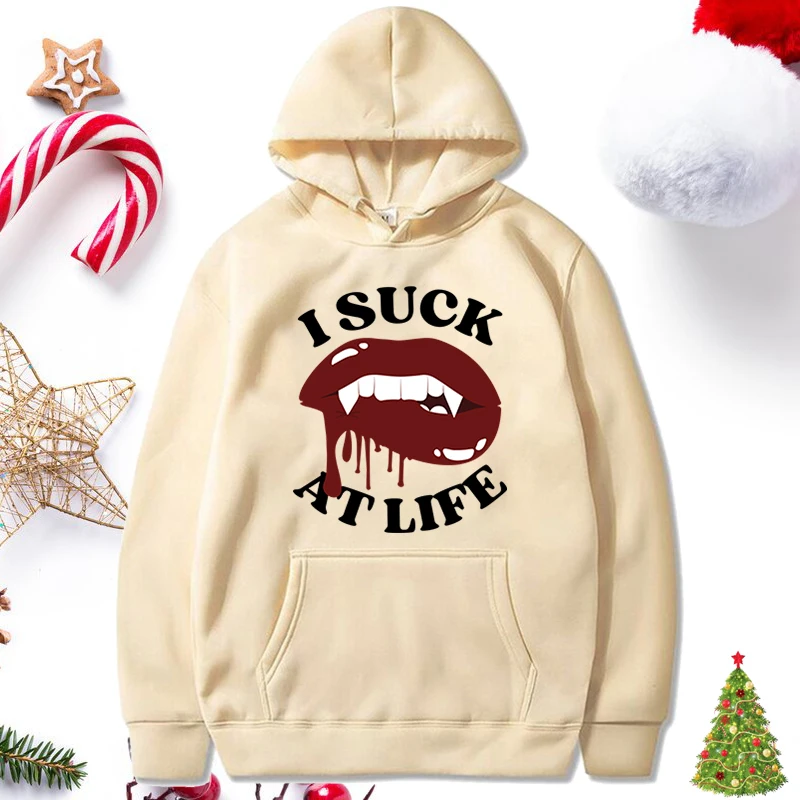 

I Suck At Life Print Sweatshirt Fleece Spring Autumn Pullover Hip Hop Harajuku Warm Hoodies Casual Fahion Unisex Hoodie