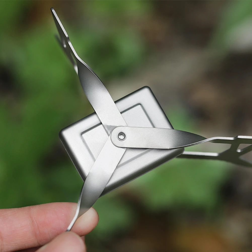 

Portable Triangle Stove Rack Folding Portable Pure Titanium Barbecue Grill Camping Pot Rack Camping Storage Bracket