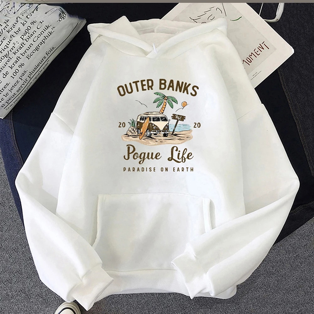 Outer Banks Pogue Life Graphic Hoody Autumn Winter Hooded Fleece New Women Fashion Aesthetic Sweatshirts Casual Style Streetwear