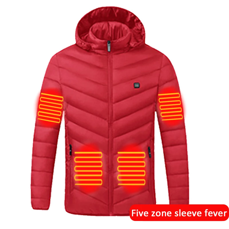 

Heated Vest Jacket Washable Usb Charging Hooded Cotton Coat Electric Heating Warm Jacket Outdoor Camping Hiking Heated Jacket