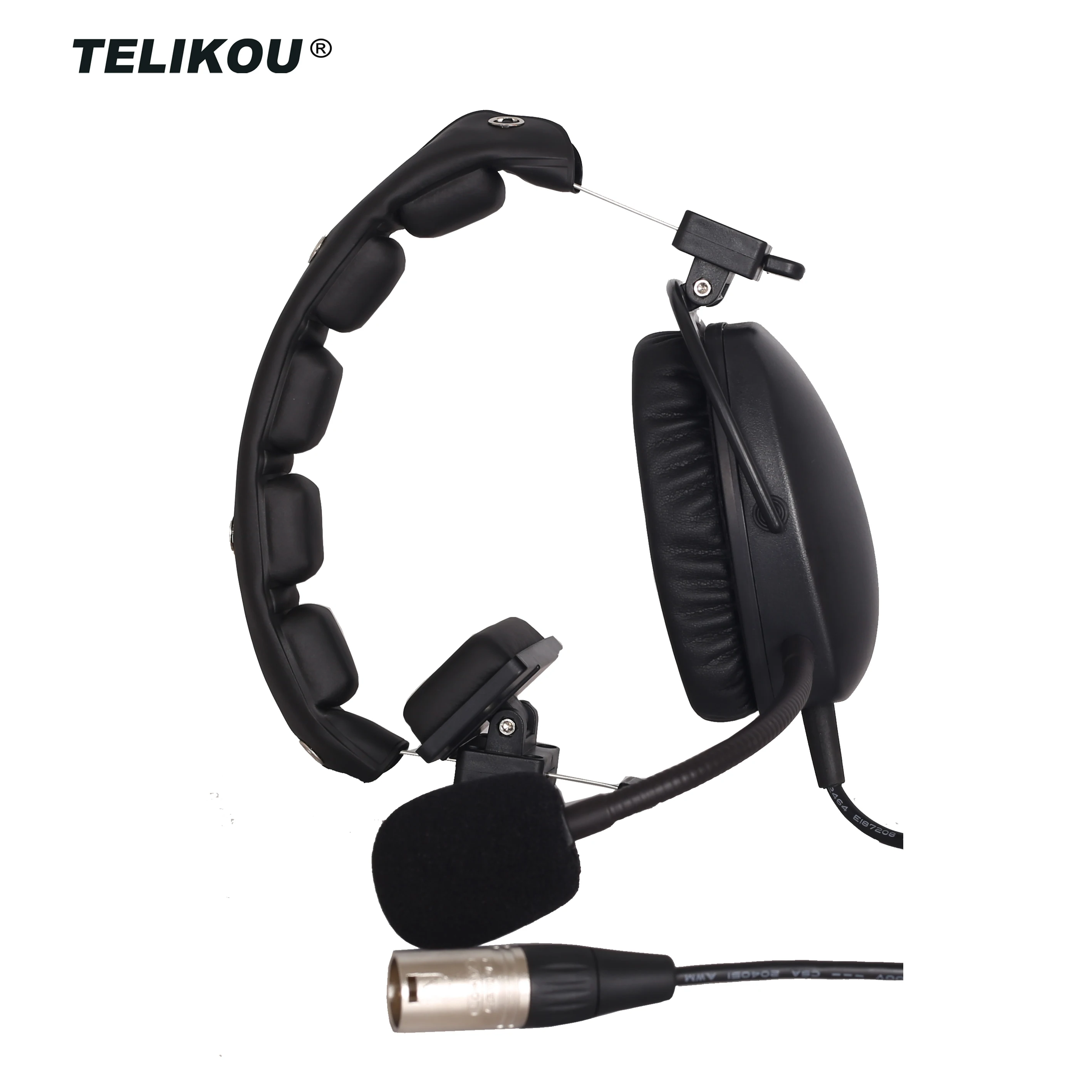 

TELIKOU HD-101 | Single-ear Full-Duplex Wired Intercom Headset Dynamic Micrphone XLR 5 Pin Male System for Film TV Stage